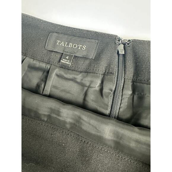 Talbots Size 4 Brown Tan Polka Dot Pencil Skirt Quiet Luxury Chic Career Knee - Picture 4 of 6